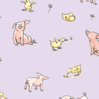 Piglets And Ducklings Gift Wrap
