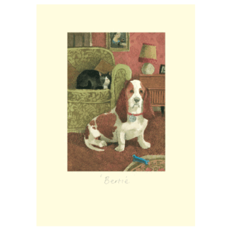Bertie card reproduced from a watercolour by Alison Friend