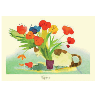 Poppy card from a watercolour by Anna Shuttlewood