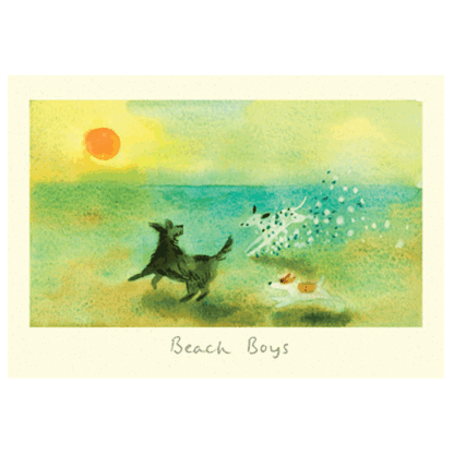 Beach Boys card reproduced from a watercolour by Anna Shuttlewood