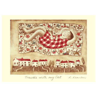 Travels-with-my-cat card by Rita Kearton