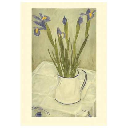 Irises In A White Jug card by Melanie Epps