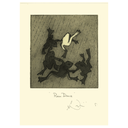Rain Dance card reproduced from an etching by Julian Williams