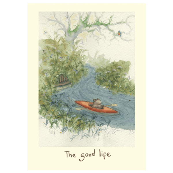 The Good Life Card from a watercolour by Fran Evans - Two Bad Mice