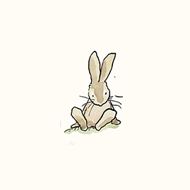 Baby Rabbit Sitting Coastertile by Anita Jeram
