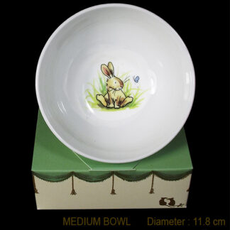 Rabbit with butterfly bowl