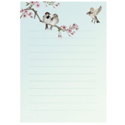 Sparrows Cherry Blossom Note Pad