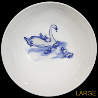Blue and White Swan Bowl