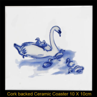 Swan and signets Ceramic Coaster