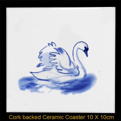 Blue Swan Ceramic Coaster by Julian Williams