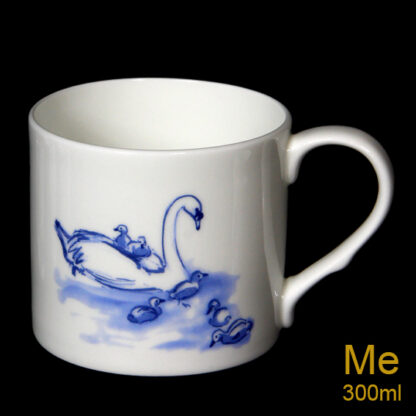 Blue swan and signets mug