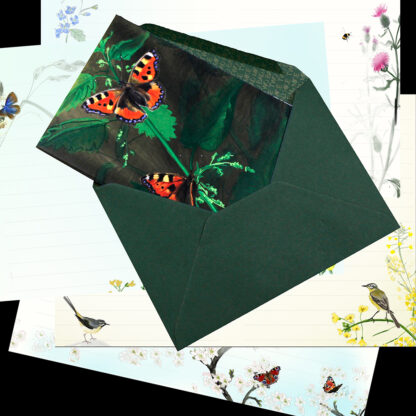 Small Tortoiseshell Butterfly Notebook with Envelope - Image 2