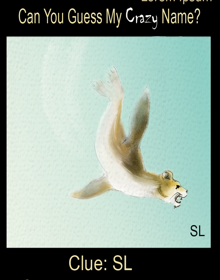 sea lion guess my crazy name Julian Williams art